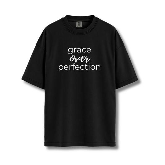 "grace over perfection" comfort colors tee