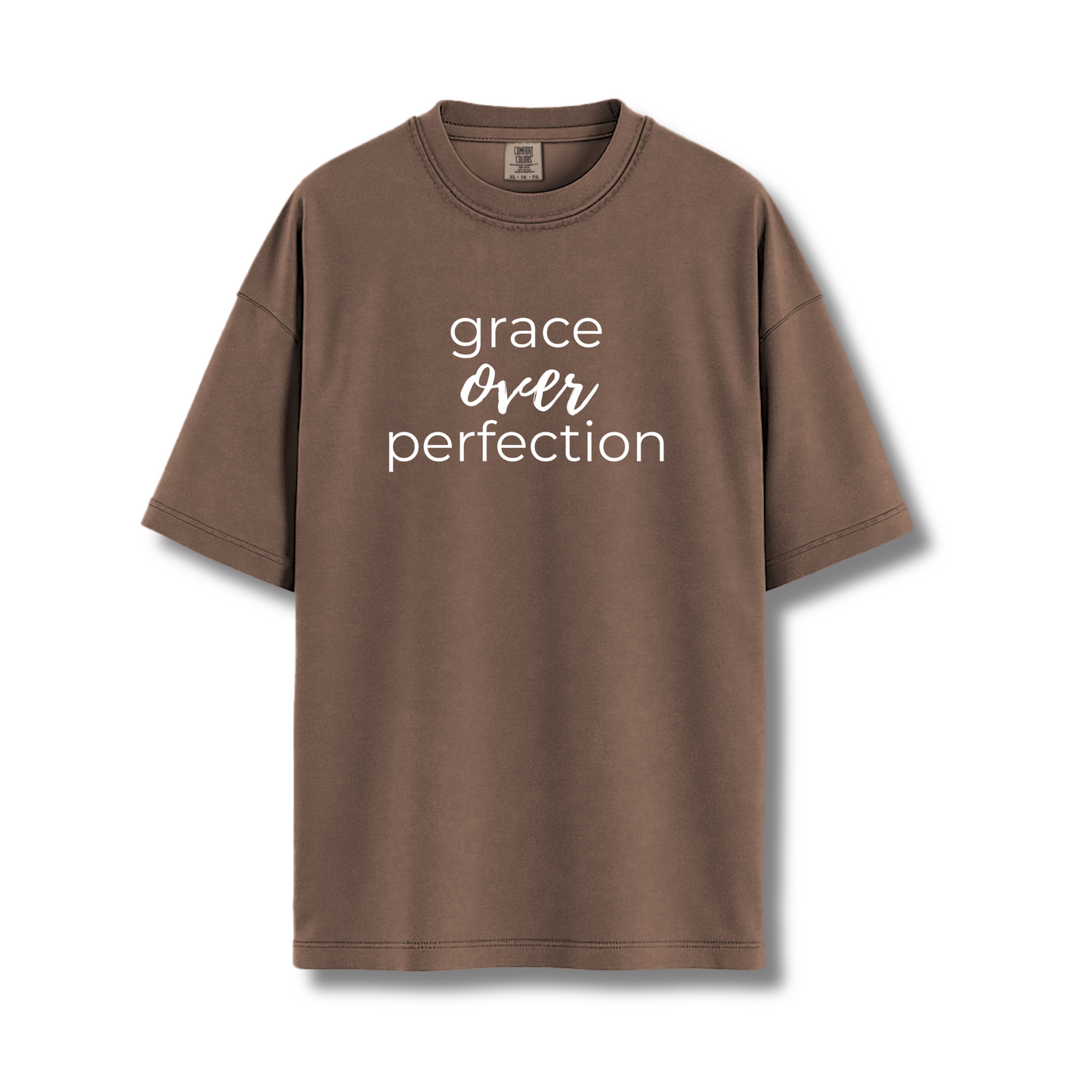 "grace over perfection" comfort colors tee