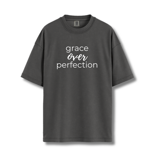 "grace over perfection" comfort colors tee
